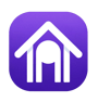 DALL·E 2023-11-16 22.30.09 - Redesign the first alternative favicon icon with a white background. Keep the AI in white at the center with the abstract, modern house below it to 